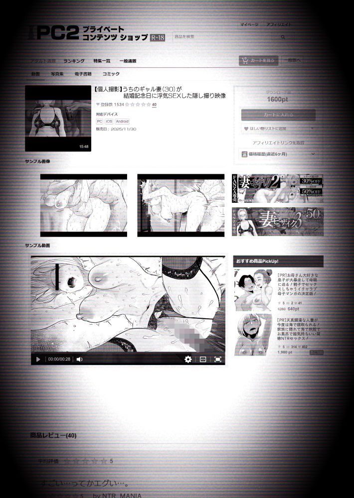 【個人撮影】うちのギャル妻(30)が結婚記念日に浮気SEXした隠し撮り映像 画像1